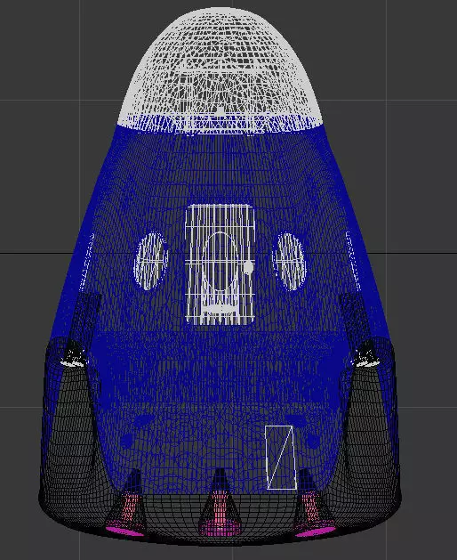 Shuttle craft Low-poly 3D model