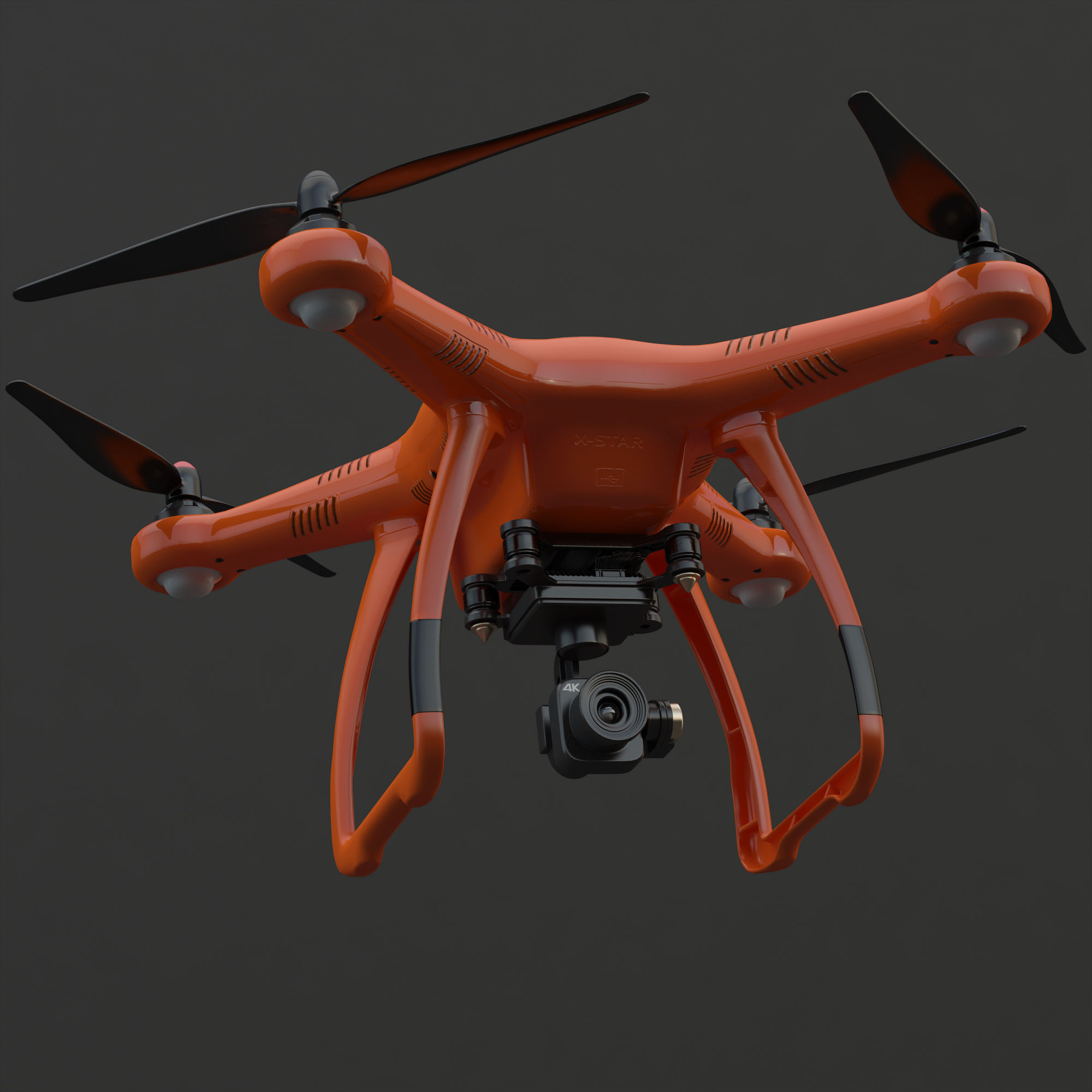 3D Animated Drone Autel Robotics X-Star 3D model_7