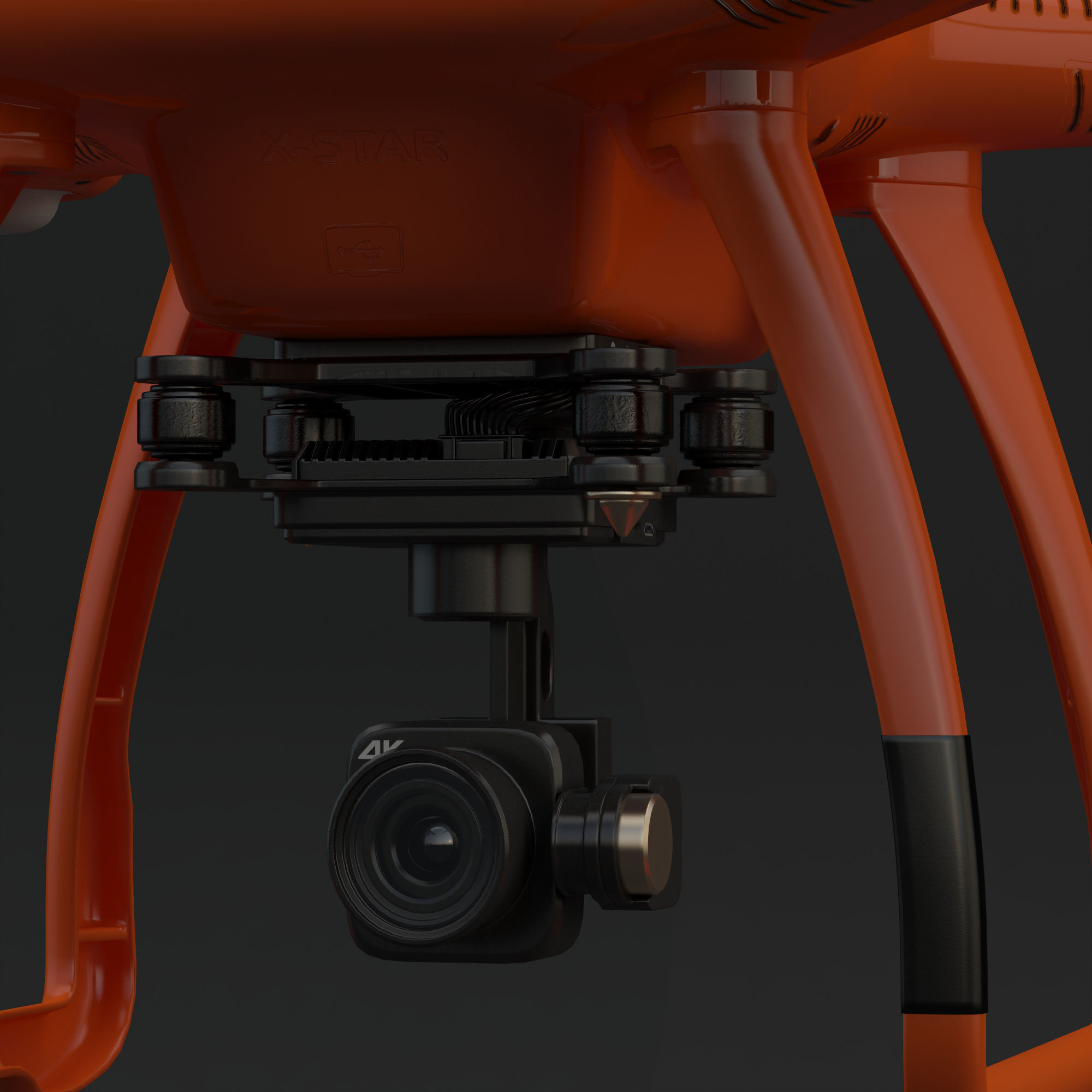 3D Animated Drone Autel Robotics X-Star 3D model_21