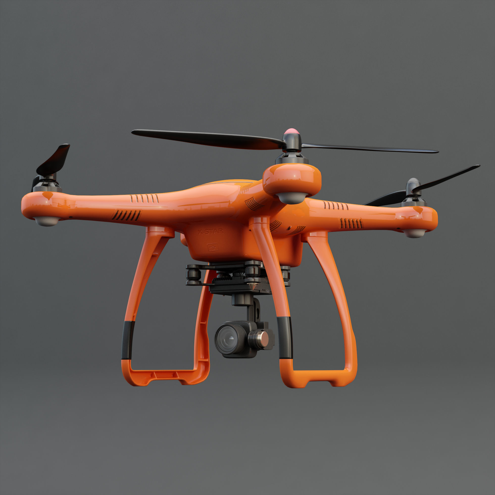 3D Animated Drone Autel Robotics X-Star 3D model_5