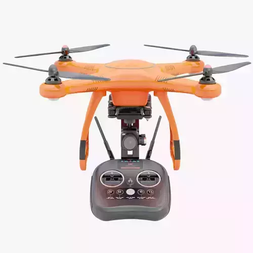 3D model Animated Drone Autel Robotics and Controller 3D model 3D model