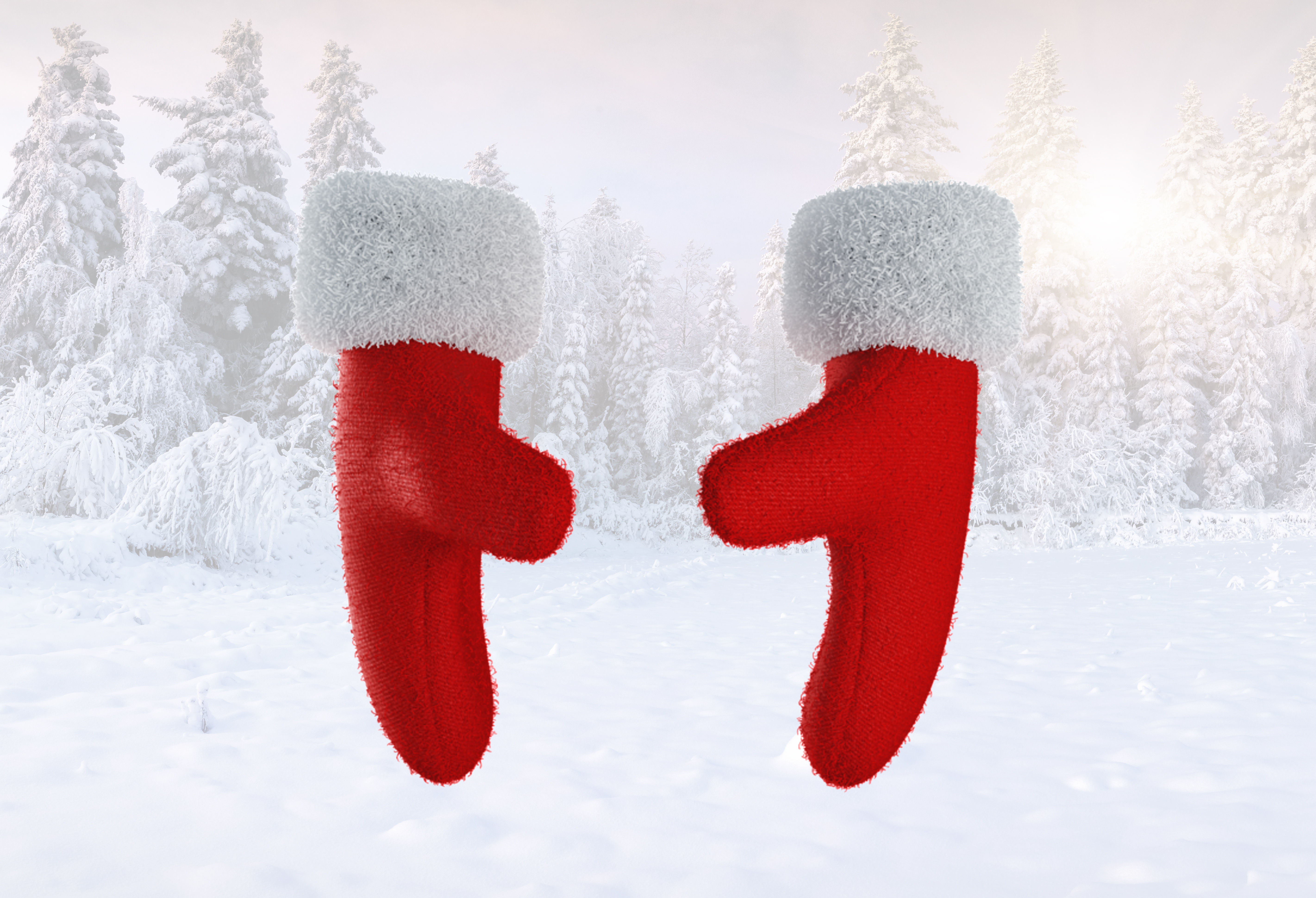 Christmas Gloves Low-poly 3D model_3