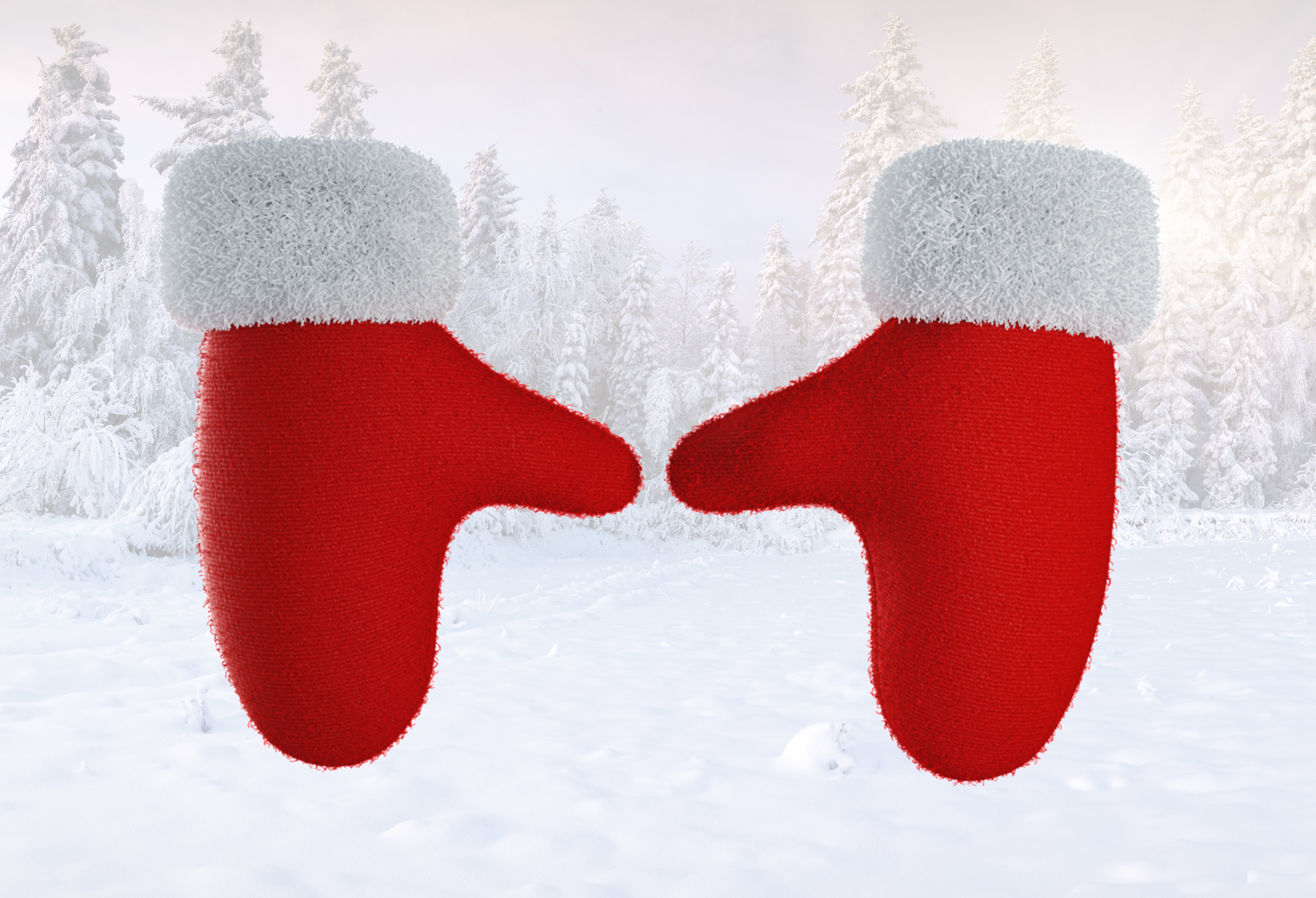 Christmas Gloves Low-poly 3D model_4