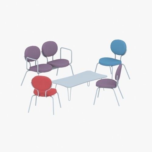 0585 - Table and Chairs Set Low-poly 3D model