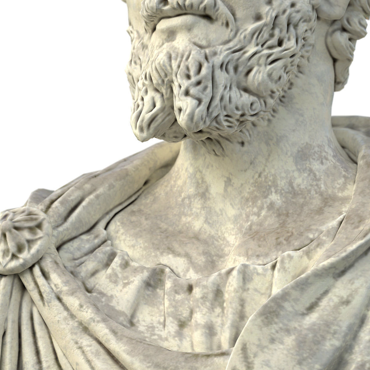 Old Stone Bust of Septimius Severus Emperor 3D model_5