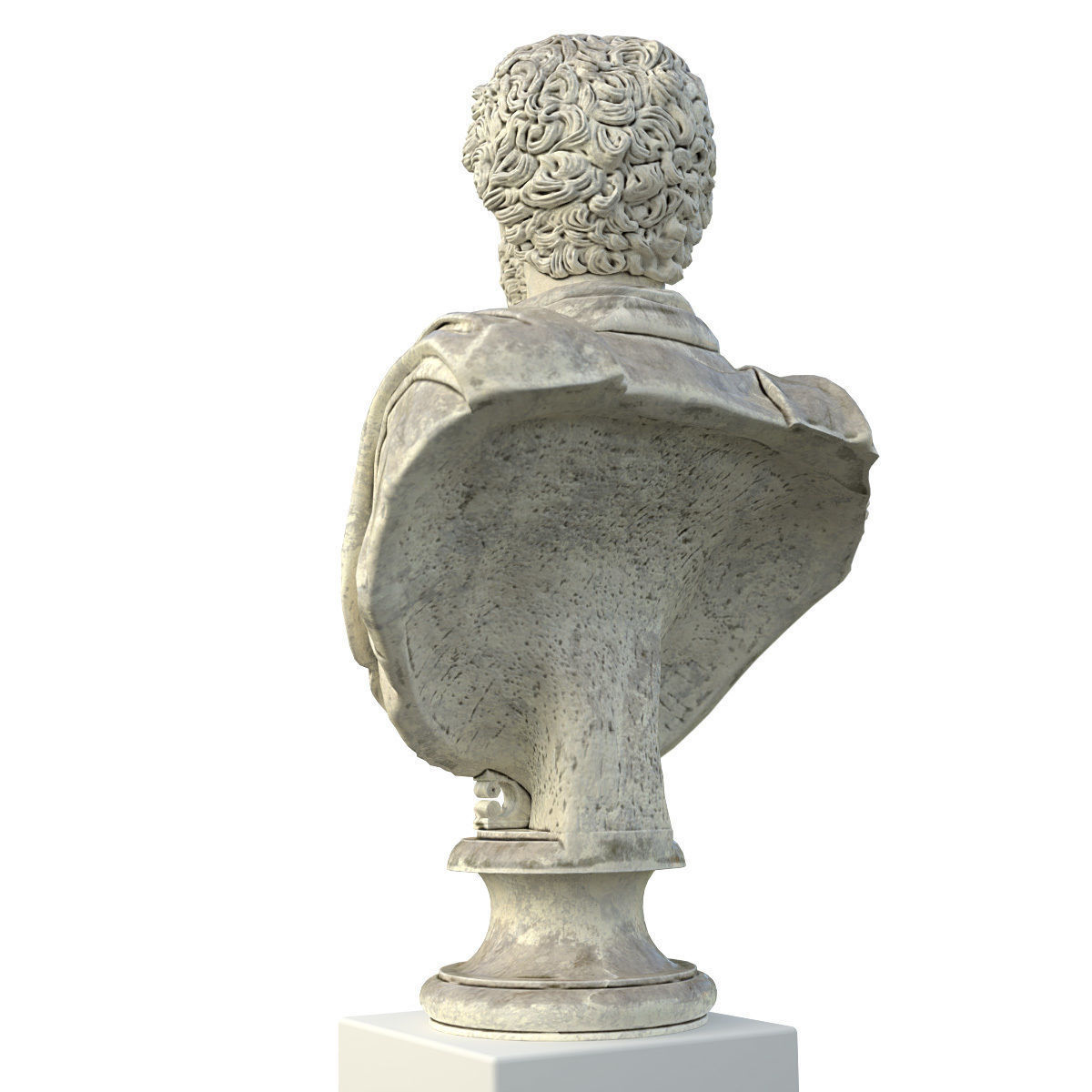 Old Stone Bust of Septimius Severus Emperor 3D model_4