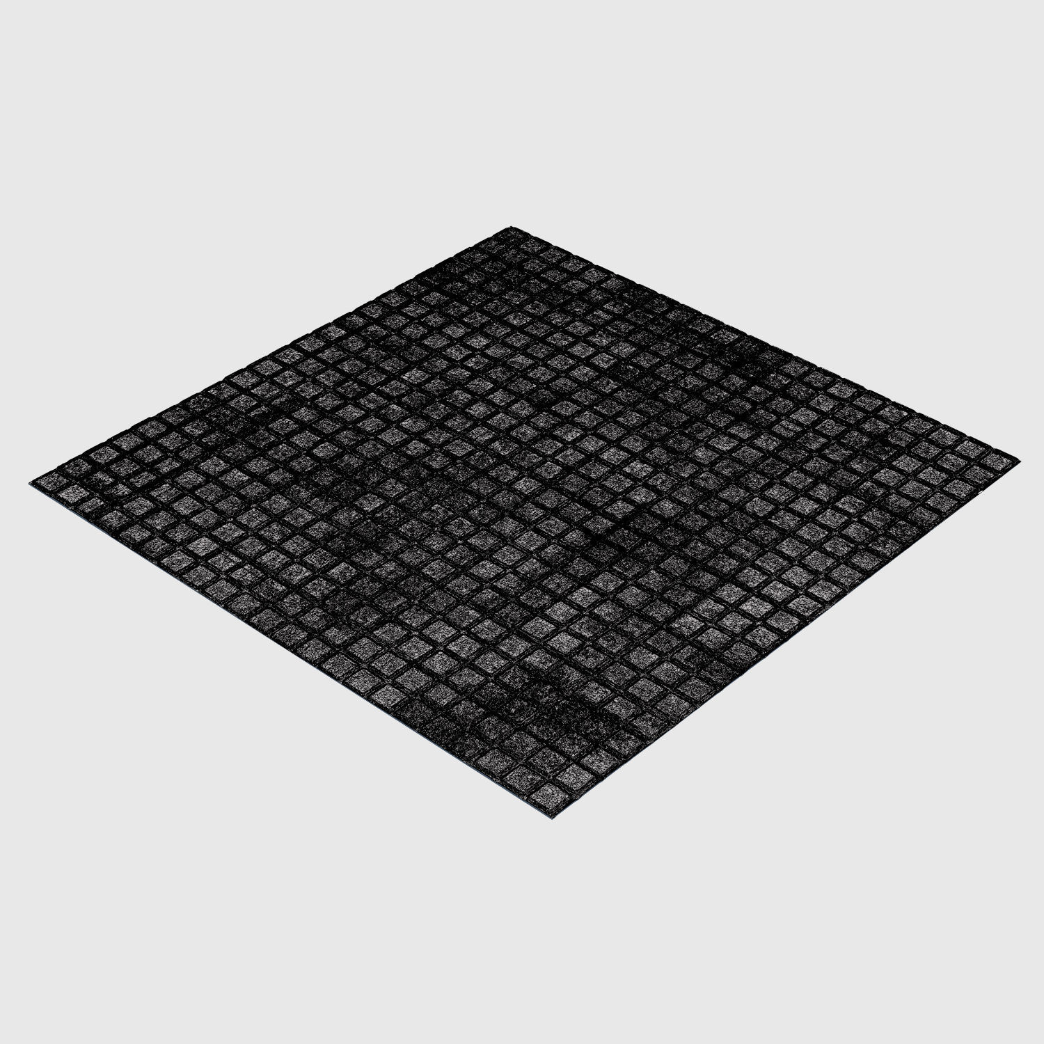 Square Tiled Sidewalk 3D model_2