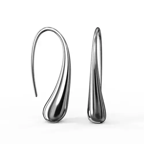 Silver Earrings Waterdrop Shape