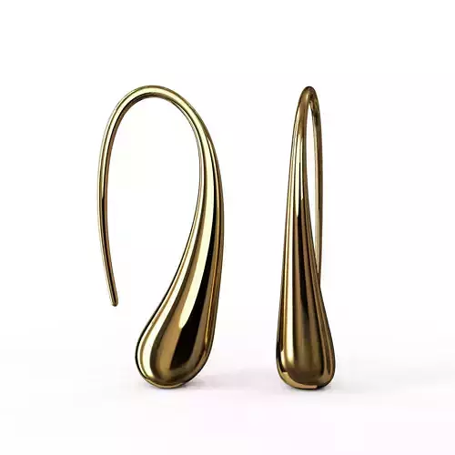 Gold Earrings Waterdrop Shape