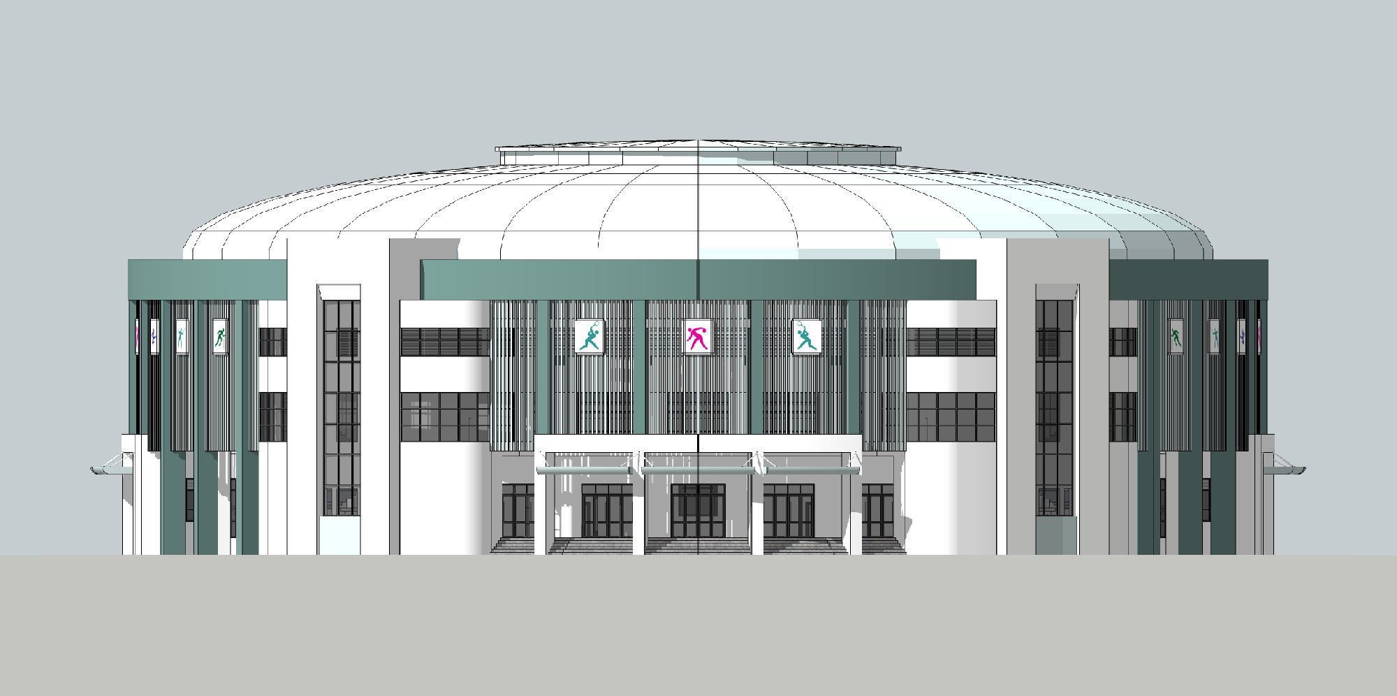 Sport house 3D model_5