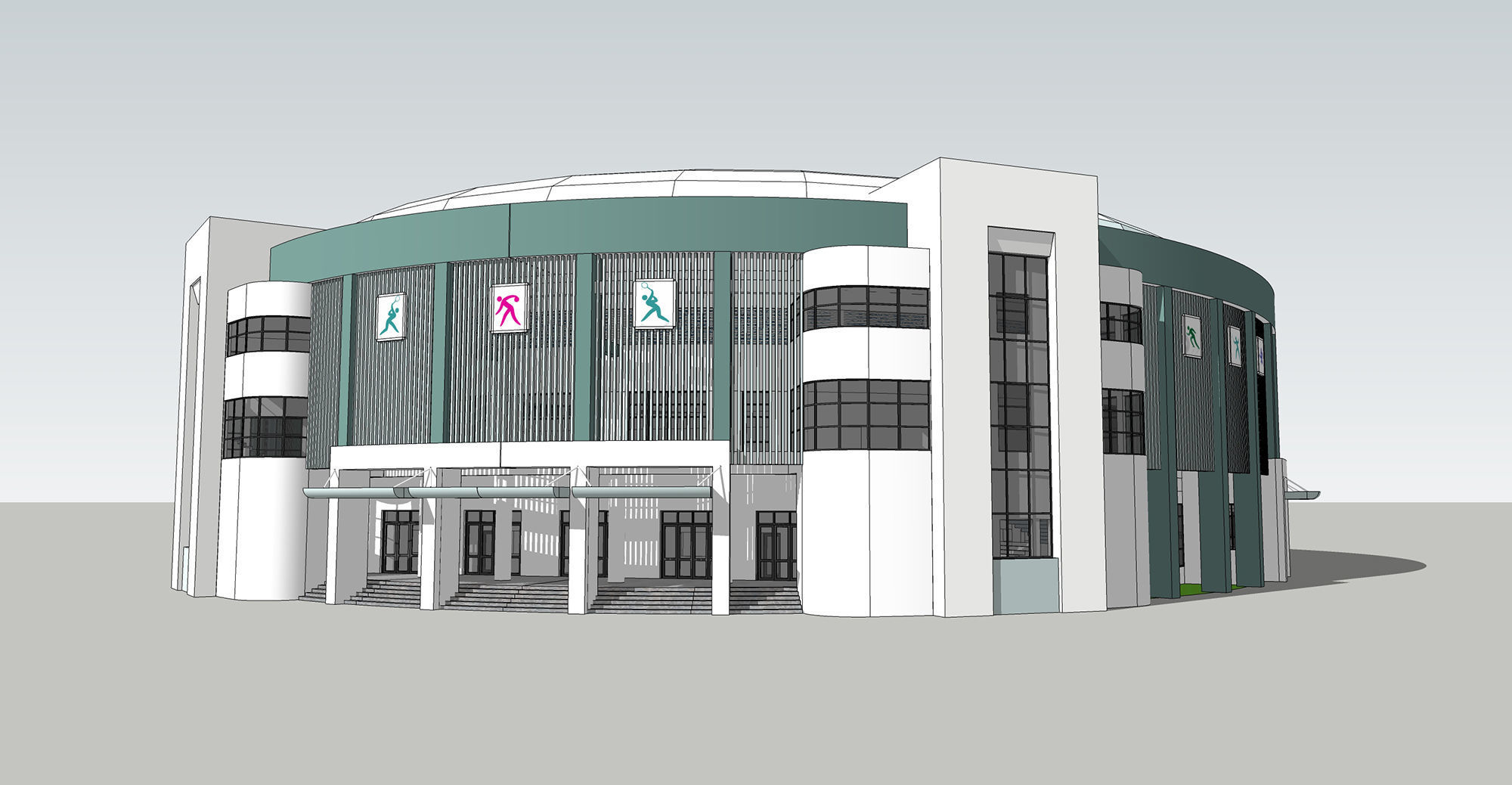 Sport house 3D model_6