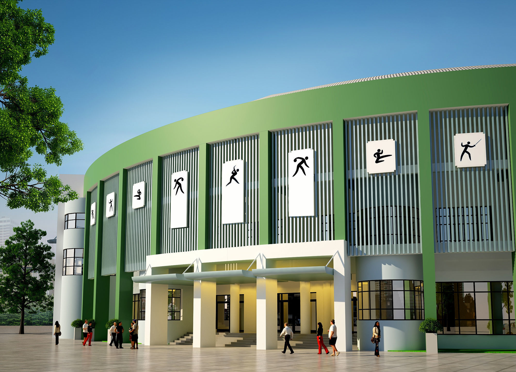 Sport house 3D model_3