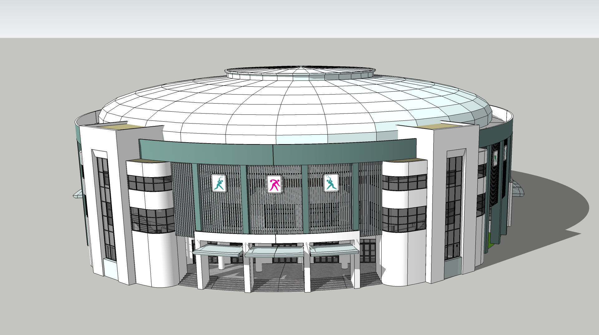 Sport house 3D model_10