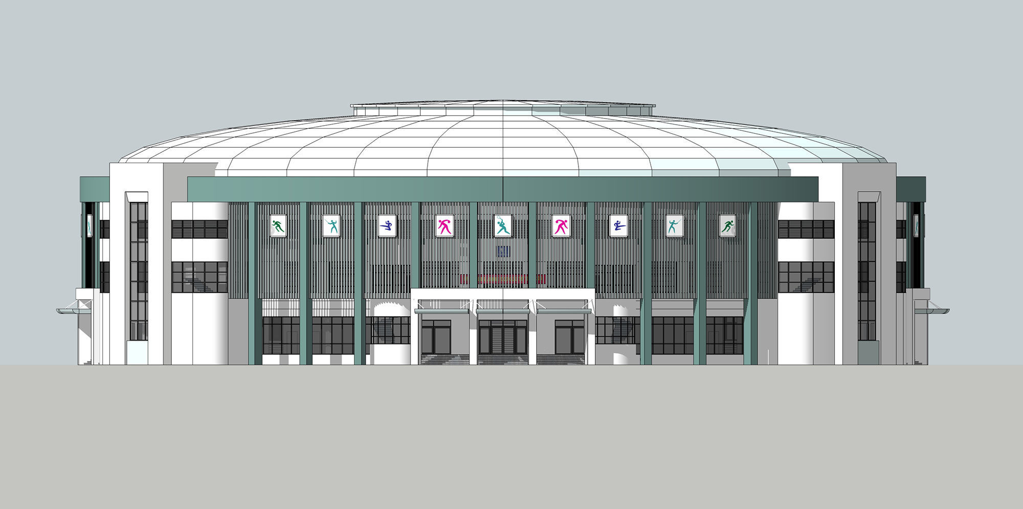 Sport house 3D model_8