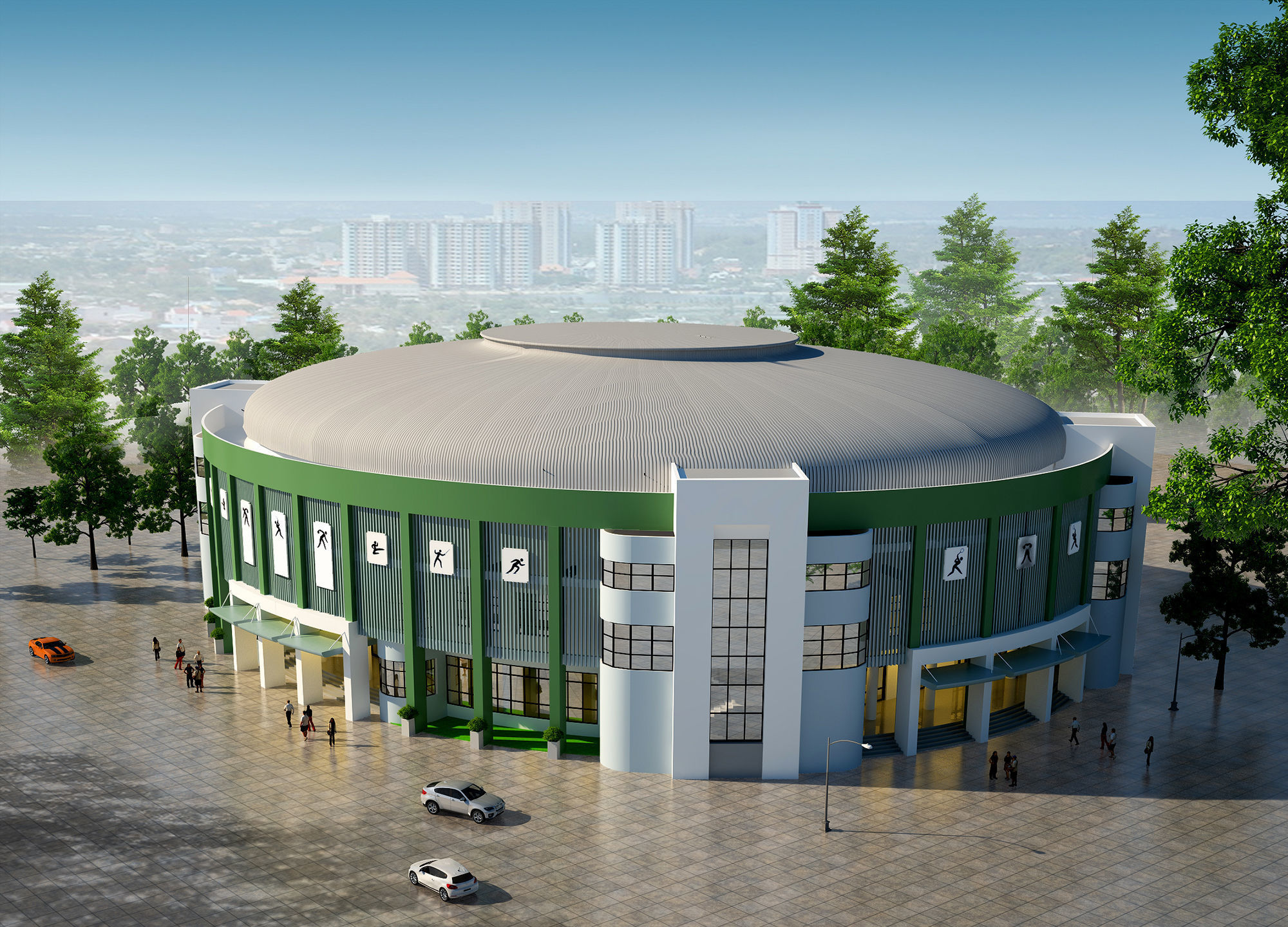 Sport house 3D model_1