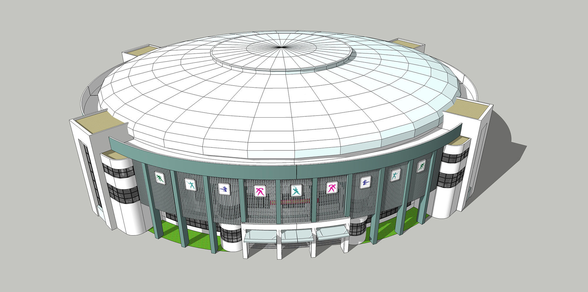 Sport house 3D model_9