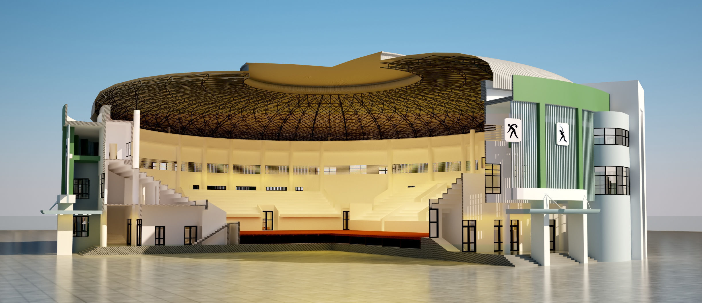 Sport house 3D model_4