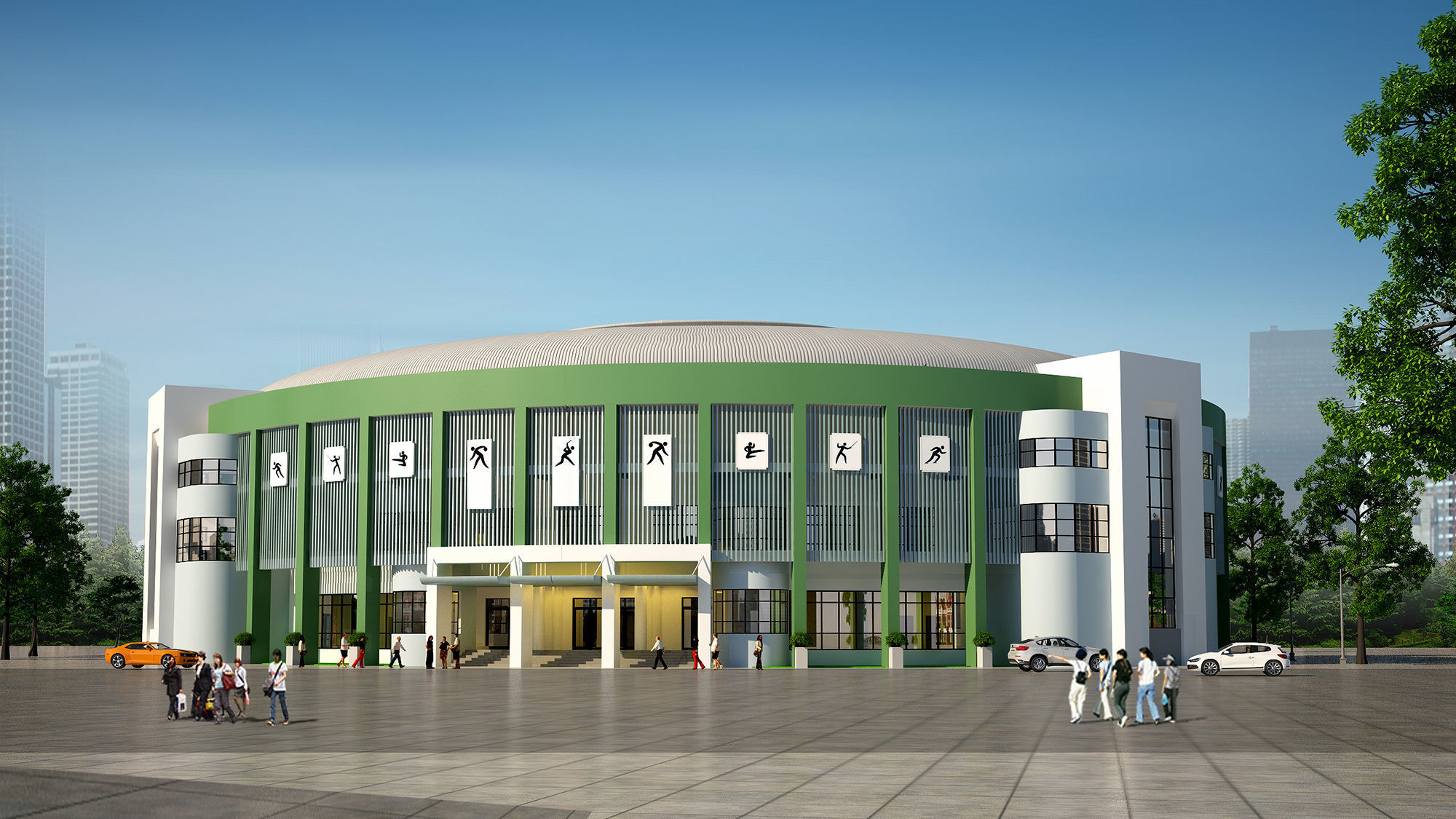 Sport house 3D model_2