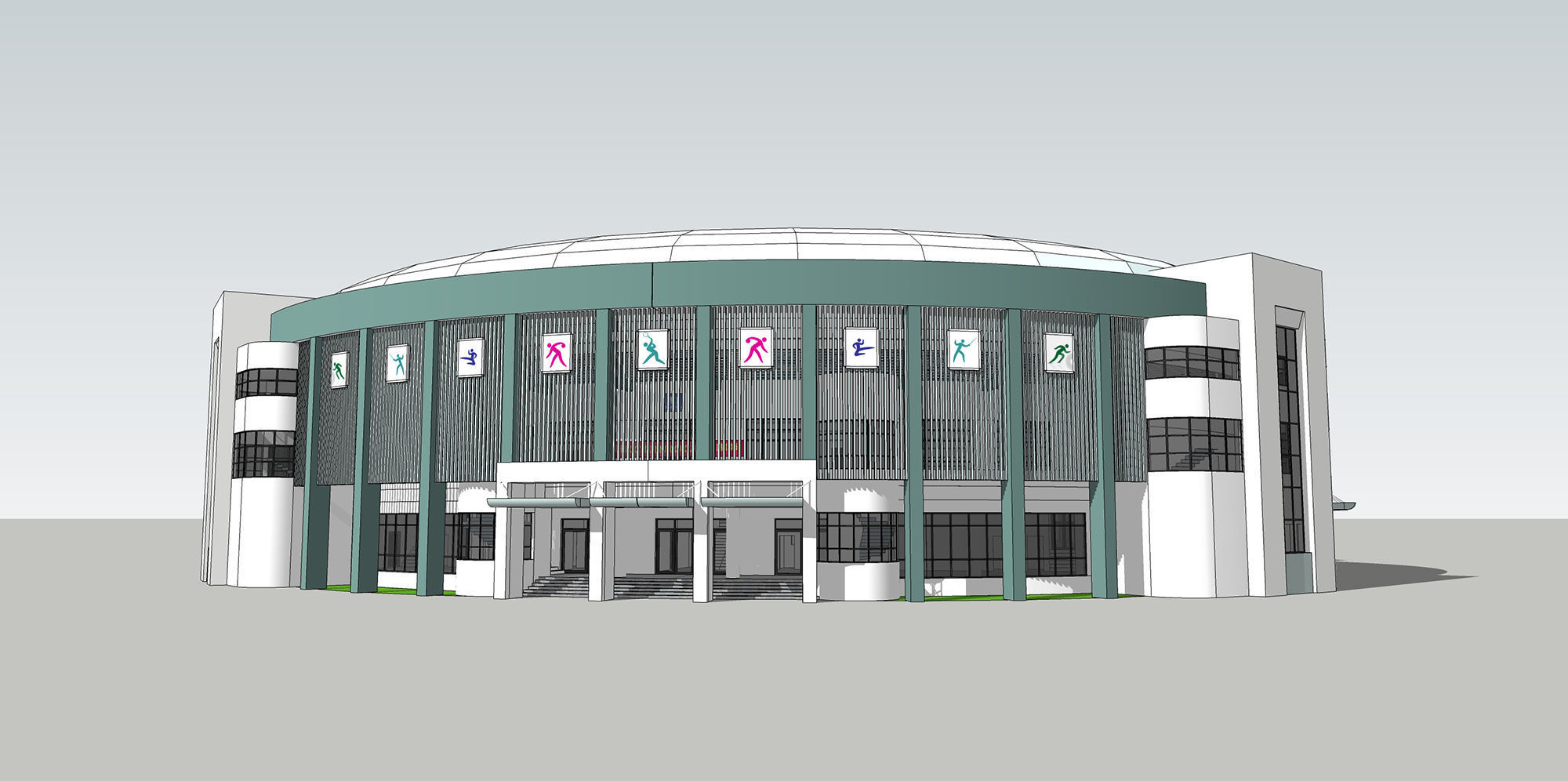 Sport house 3D model_7