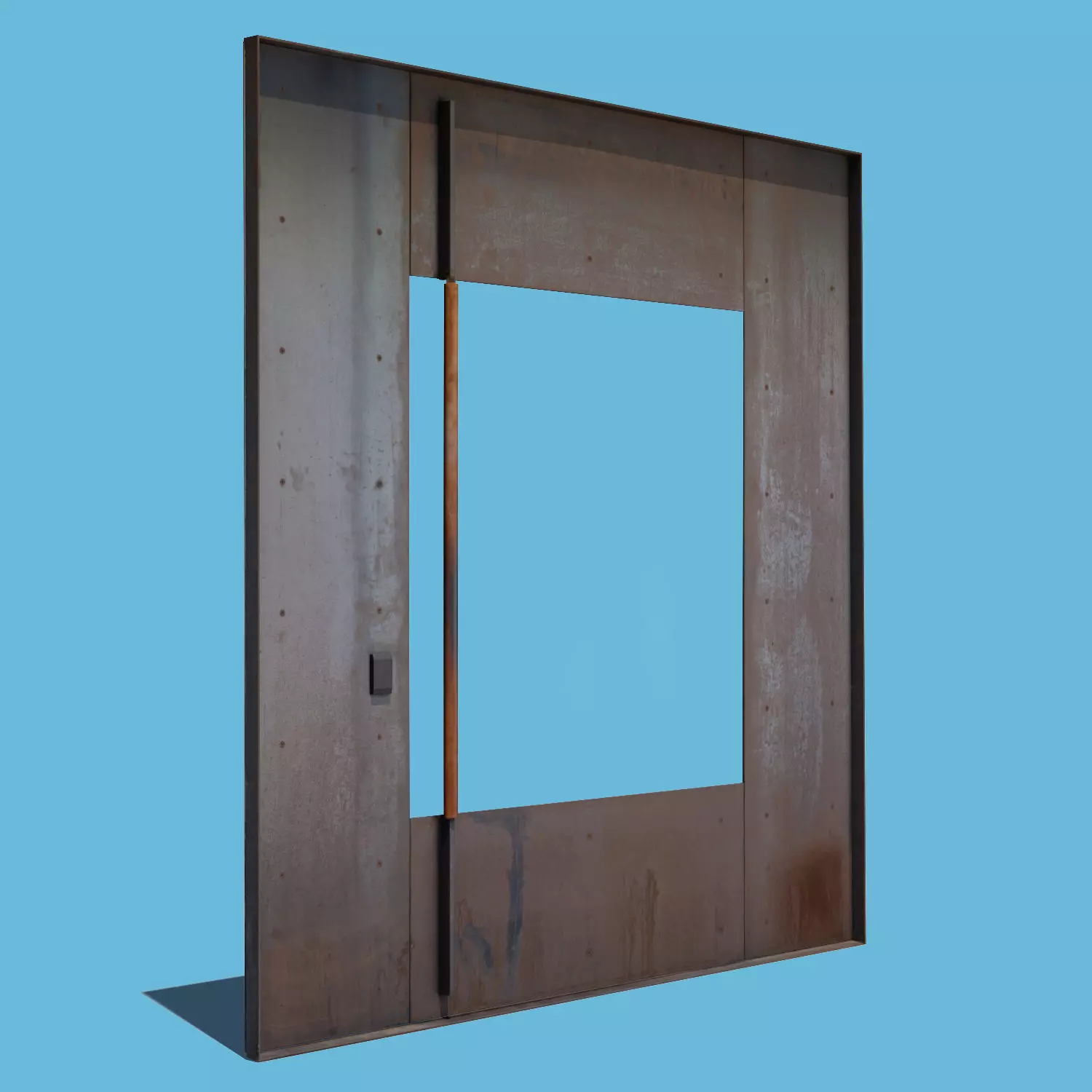 Square Metal Door 3D model_0