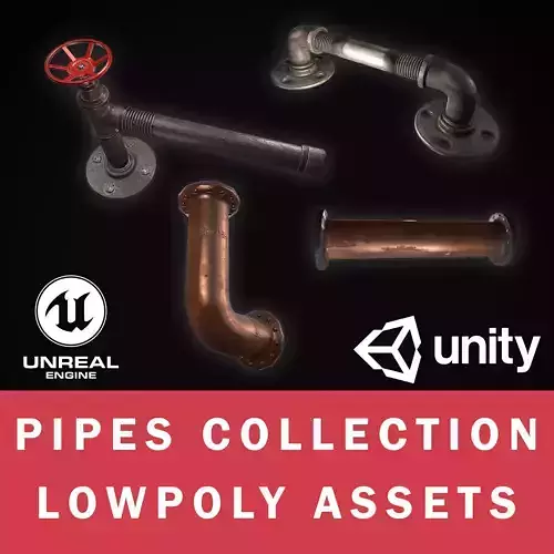 Lowpoly Pipes Collection pipe with handle