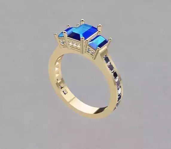 Emerald cut ring
