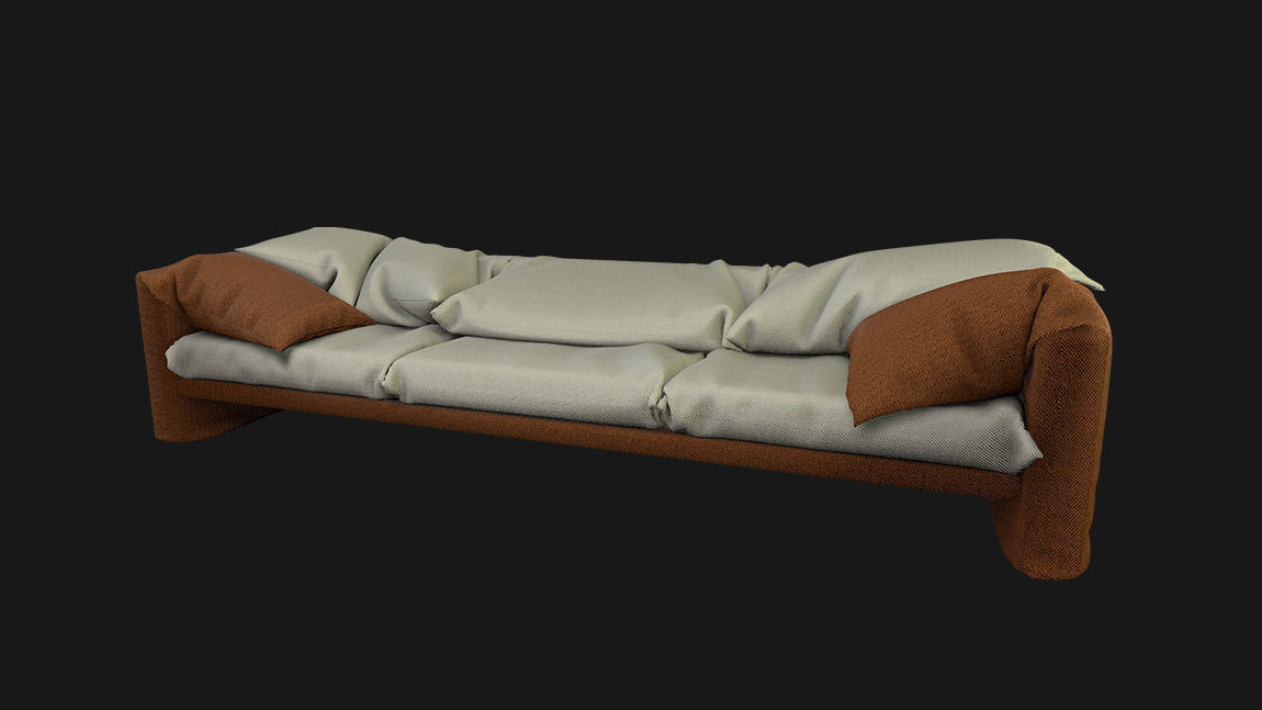 Sofa with pillows 3D model_1