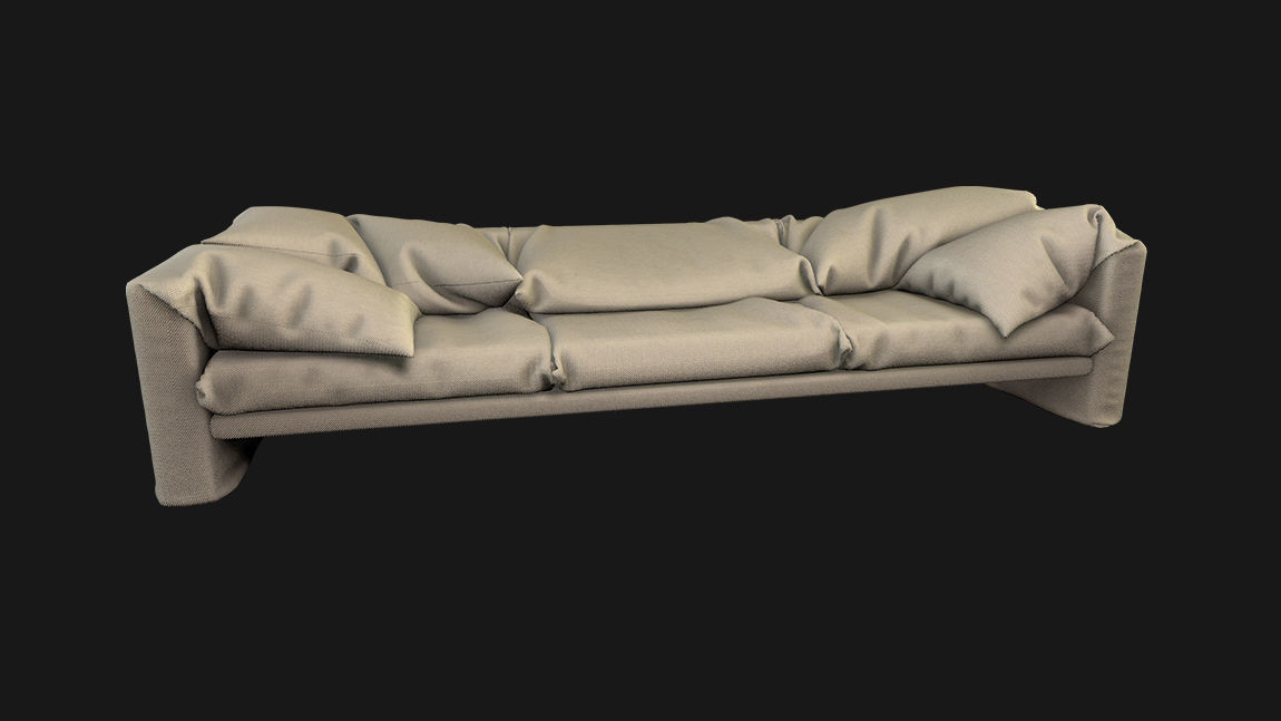Sofa with pillows 3D model_4