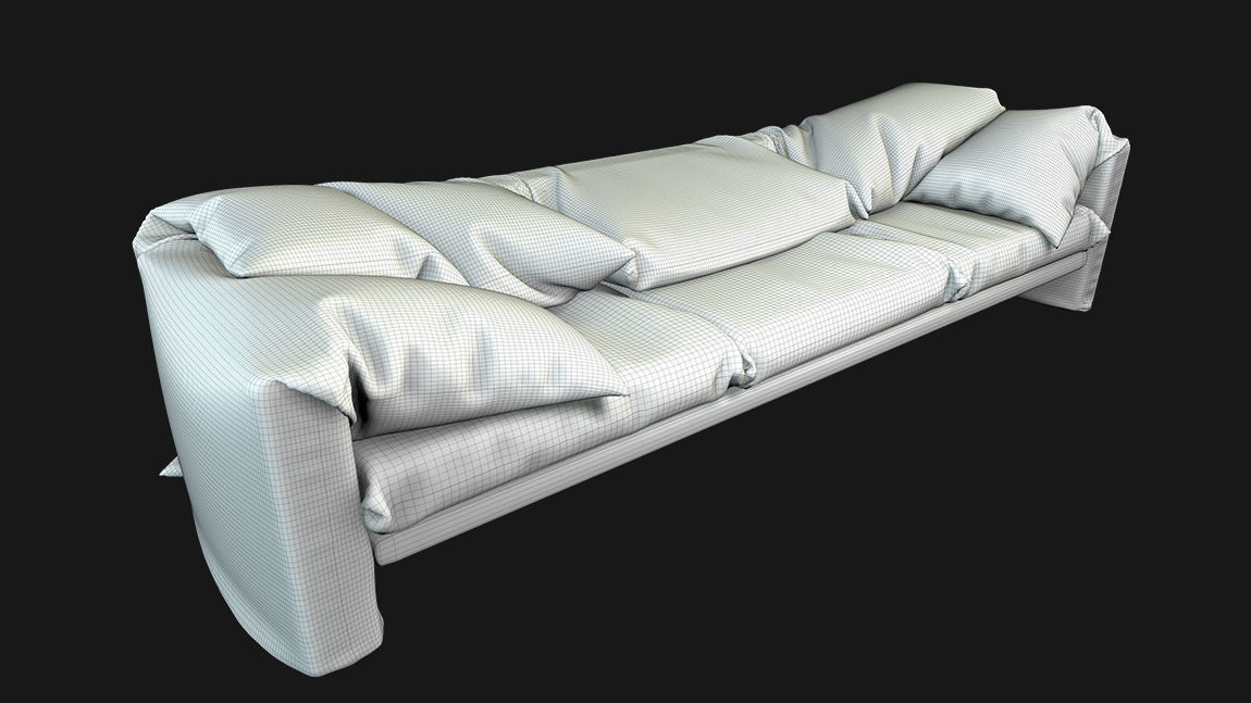 Sofa with pillows 3D model_7