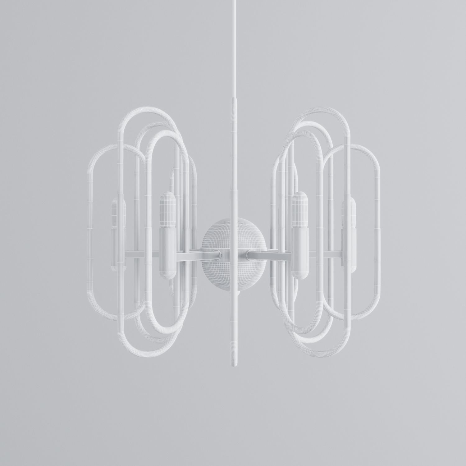 Gaetano Sciolari Brass Chandelier 3D model_2