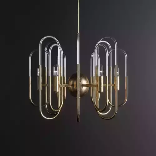 Gaetano Sciolari Brass Chandelier 3D model