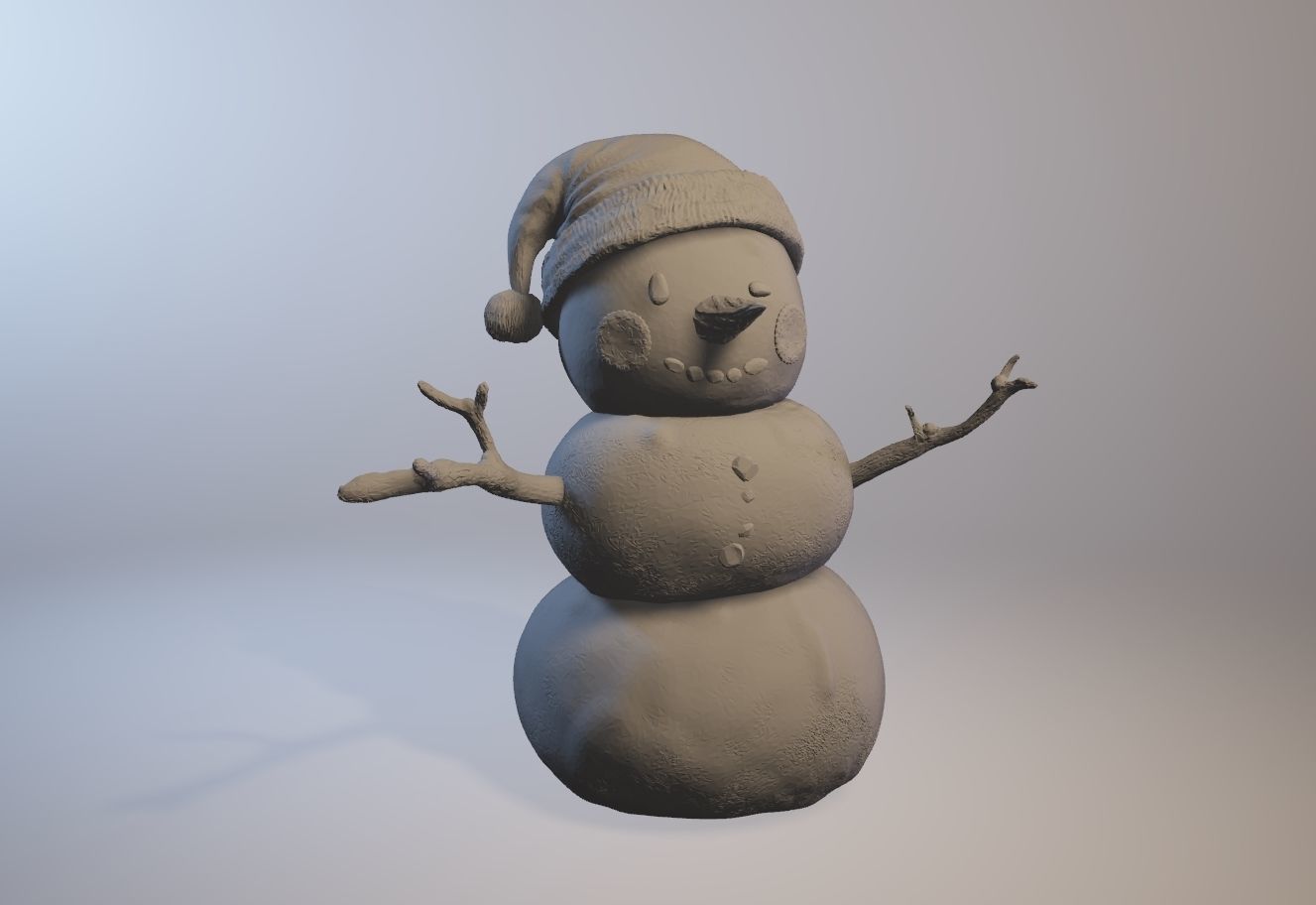 Snowman 3D print model_4