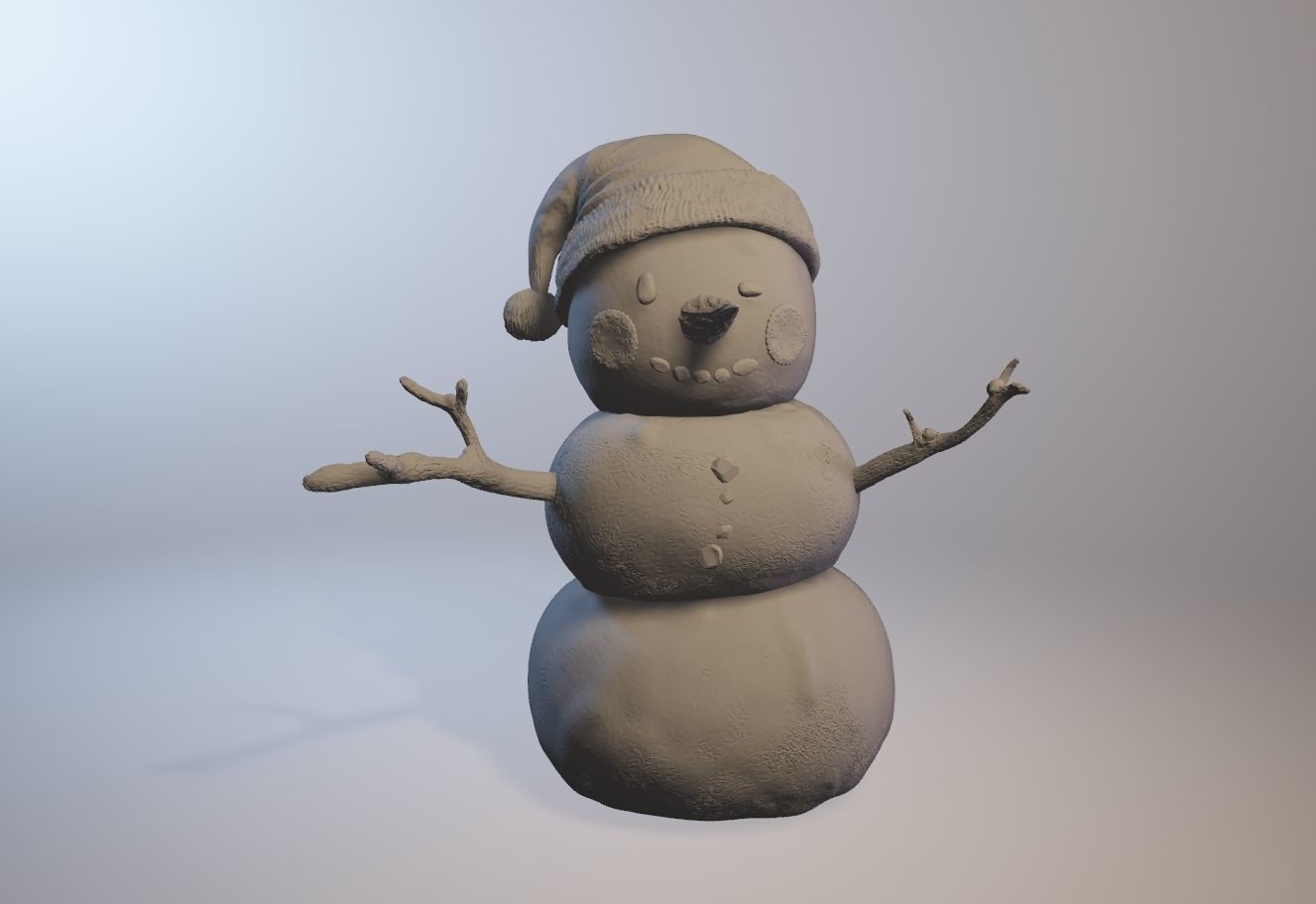 Snowman 3D print model_3
