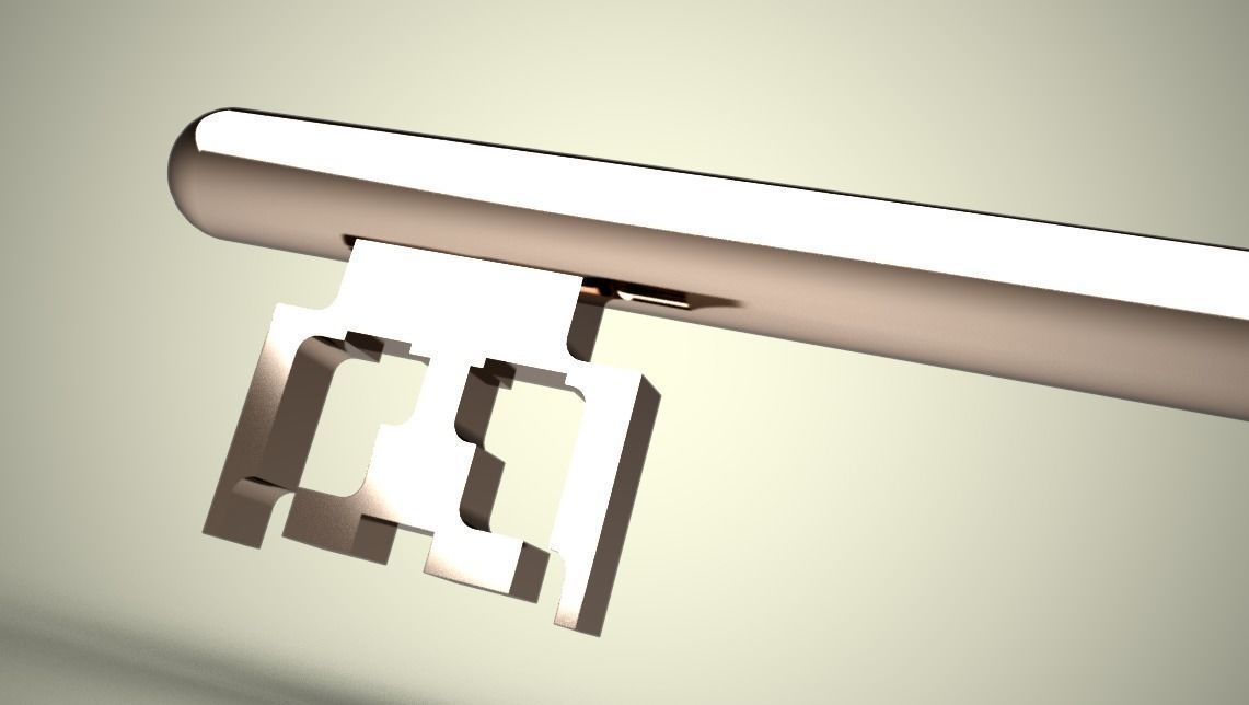 Old Key Low-poly 3D model_5