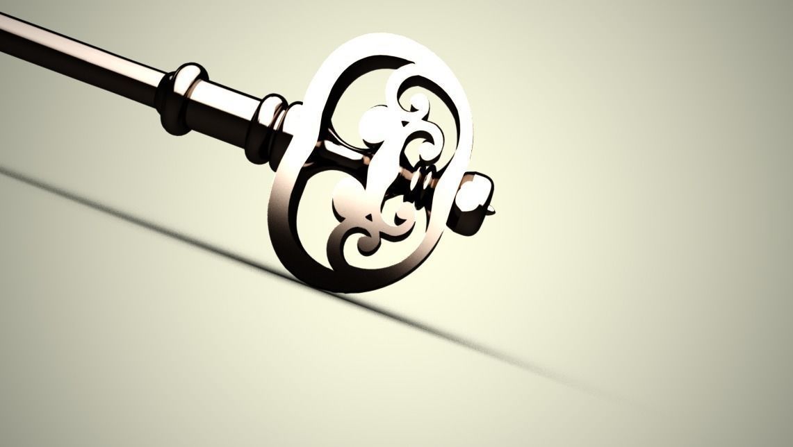 Old Key Low-poly 3D model_2