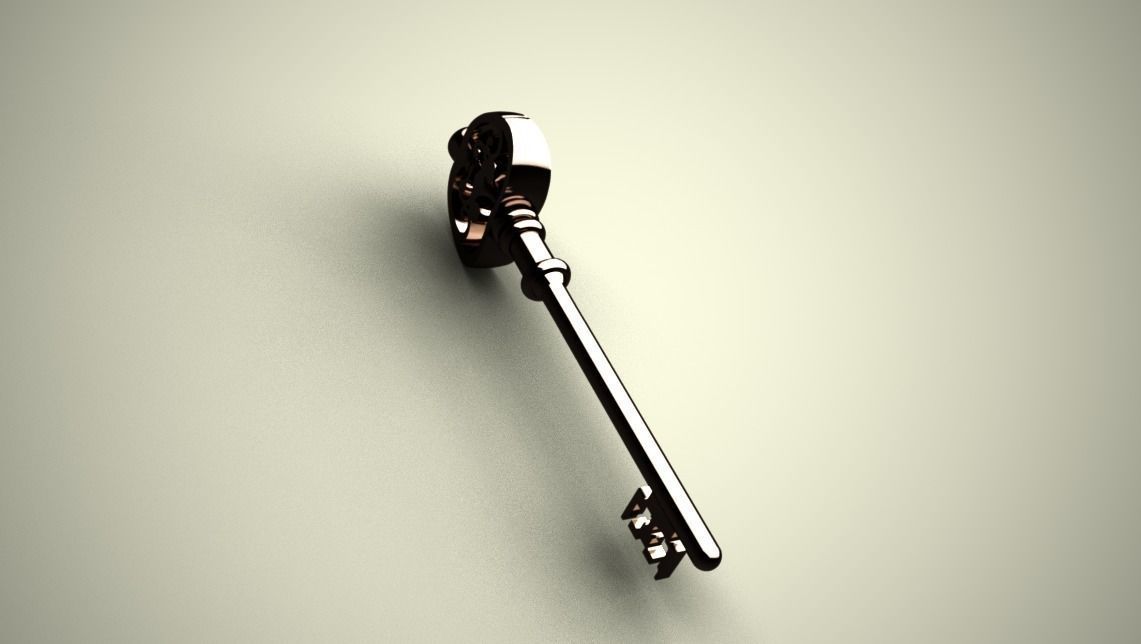 Old Key Low-poly 3D model_3