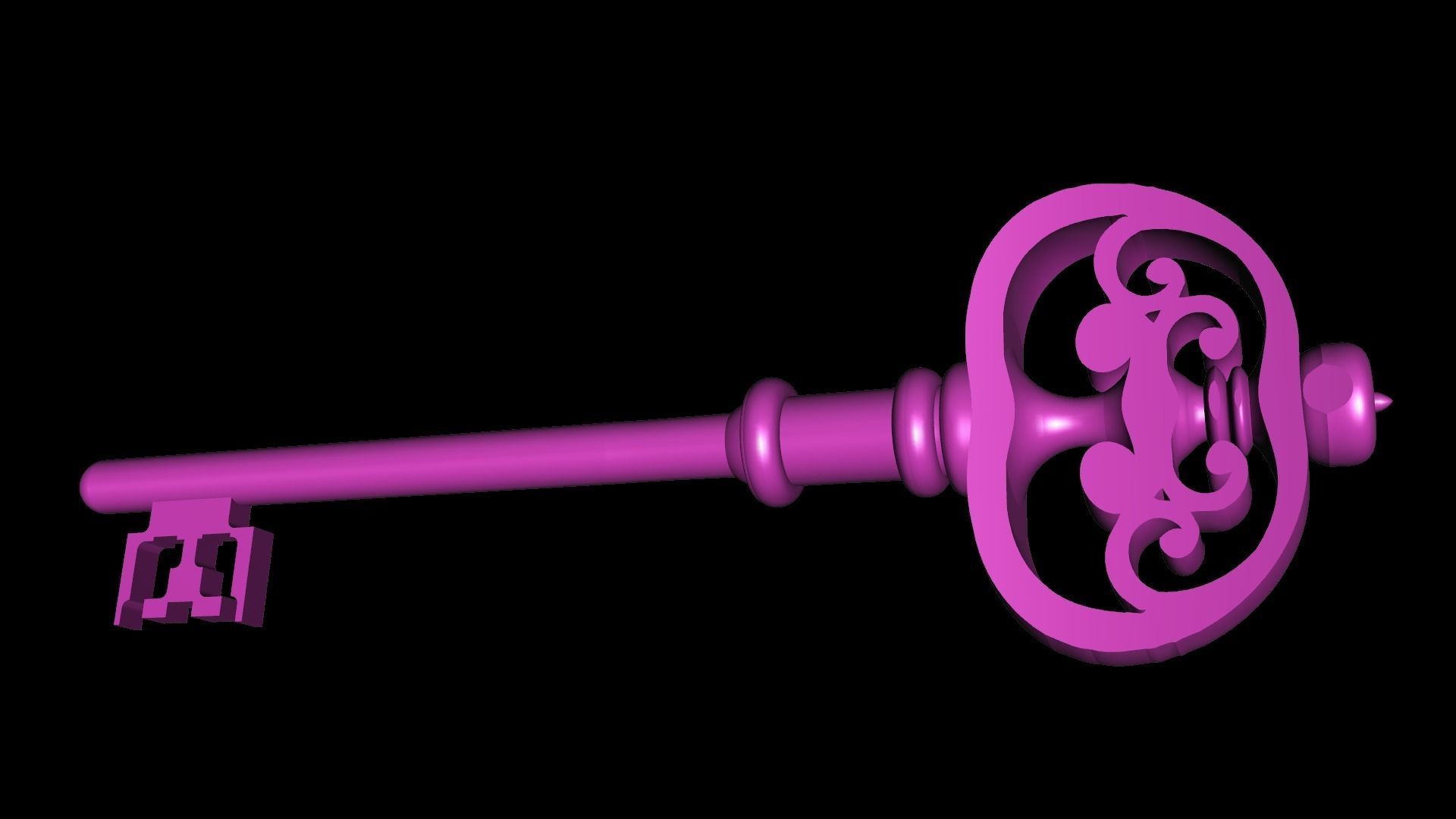 Old Key Low-poly 3D model_9