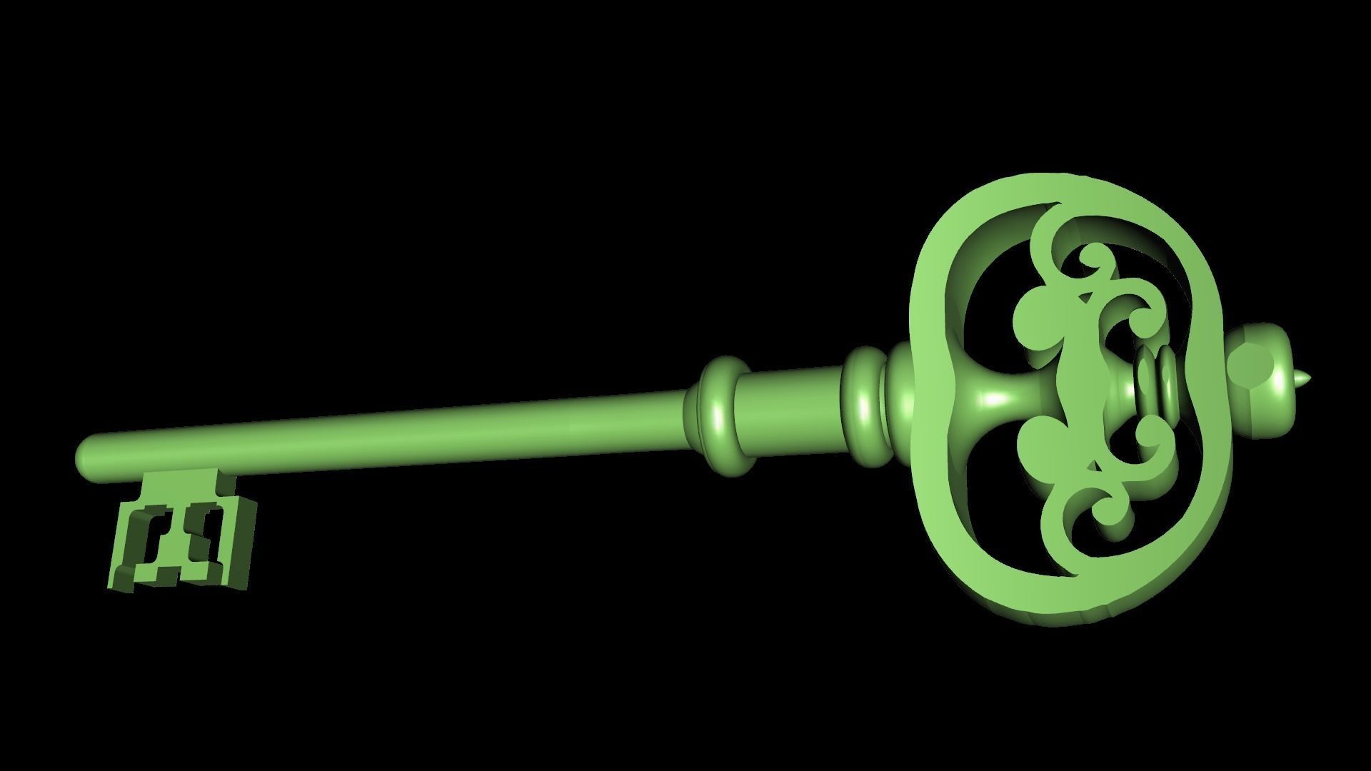 Old Key Low-poly 3D model_10