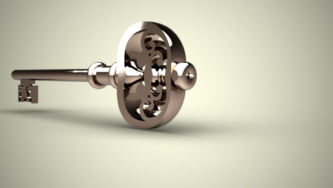 Old Key Low-poly 3D model_1