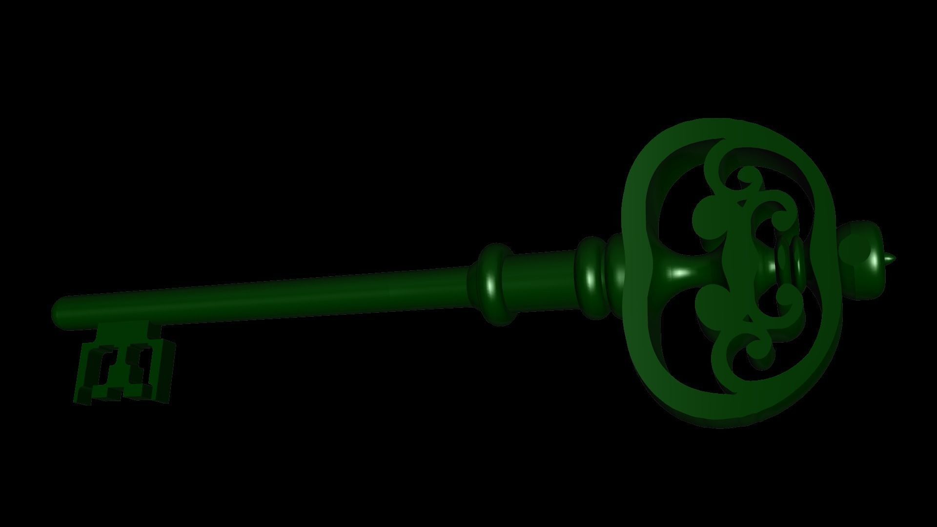 Old Key Low-poly 3D model_8