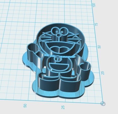 Doraemon Cookie Cutter 3D print model_2