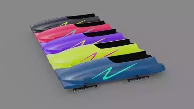 Bobsleigh 1 sled with letter n Low-poly 3D model