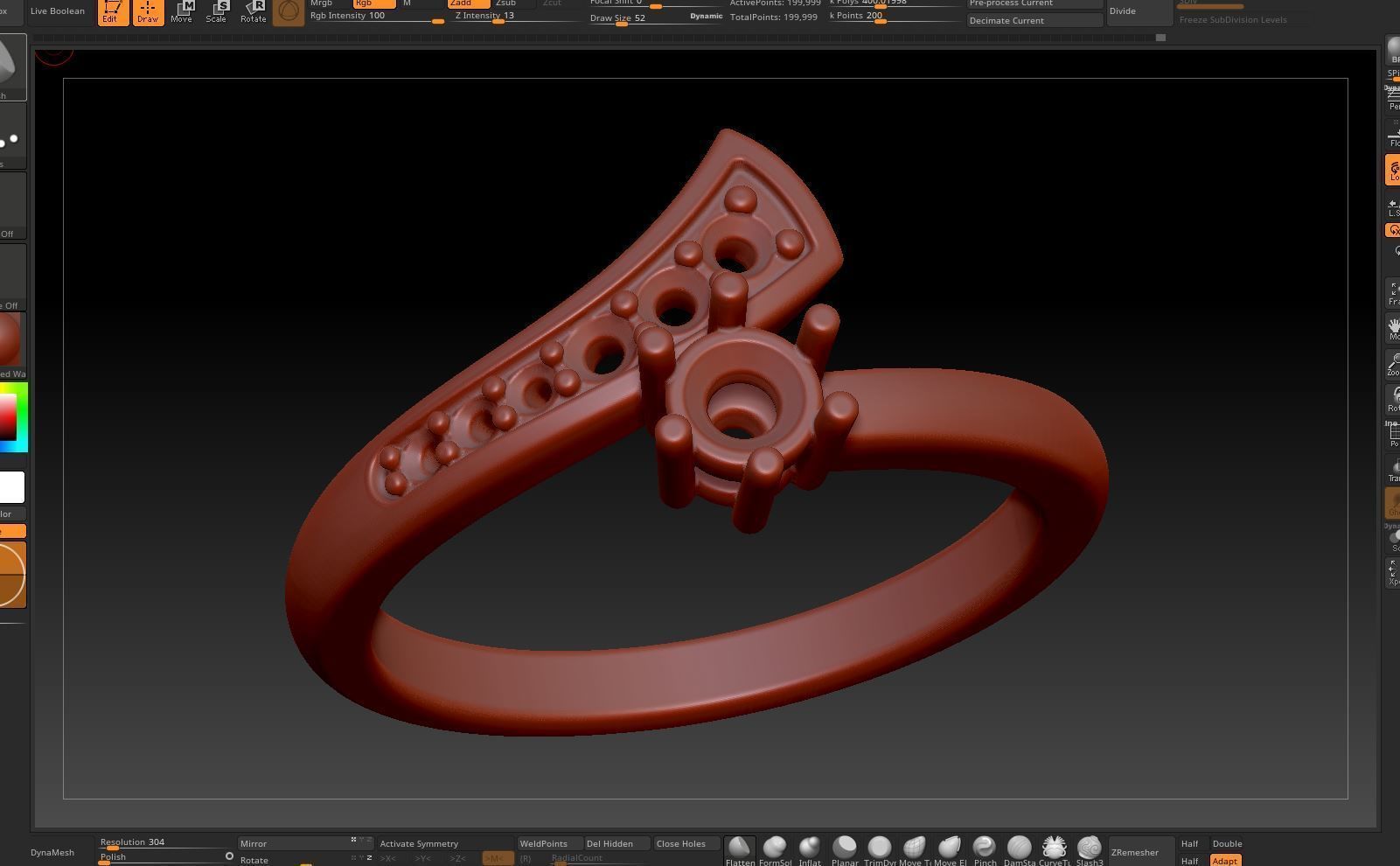 kengkod64v2 person diamond ring gold 3D print model_8