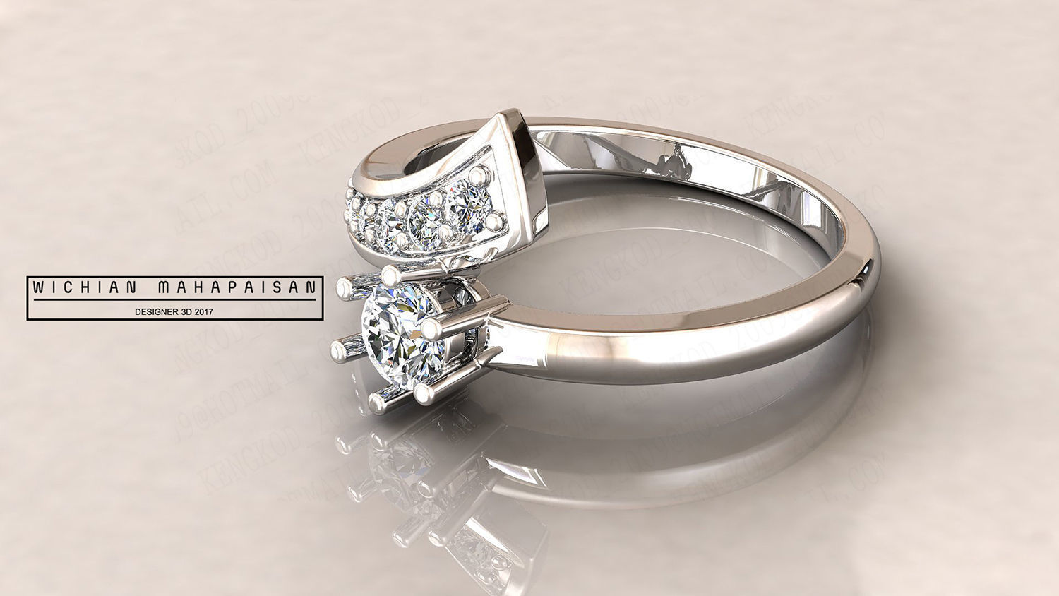 kengkod64v2 person diamond ring gold 3D print model_4