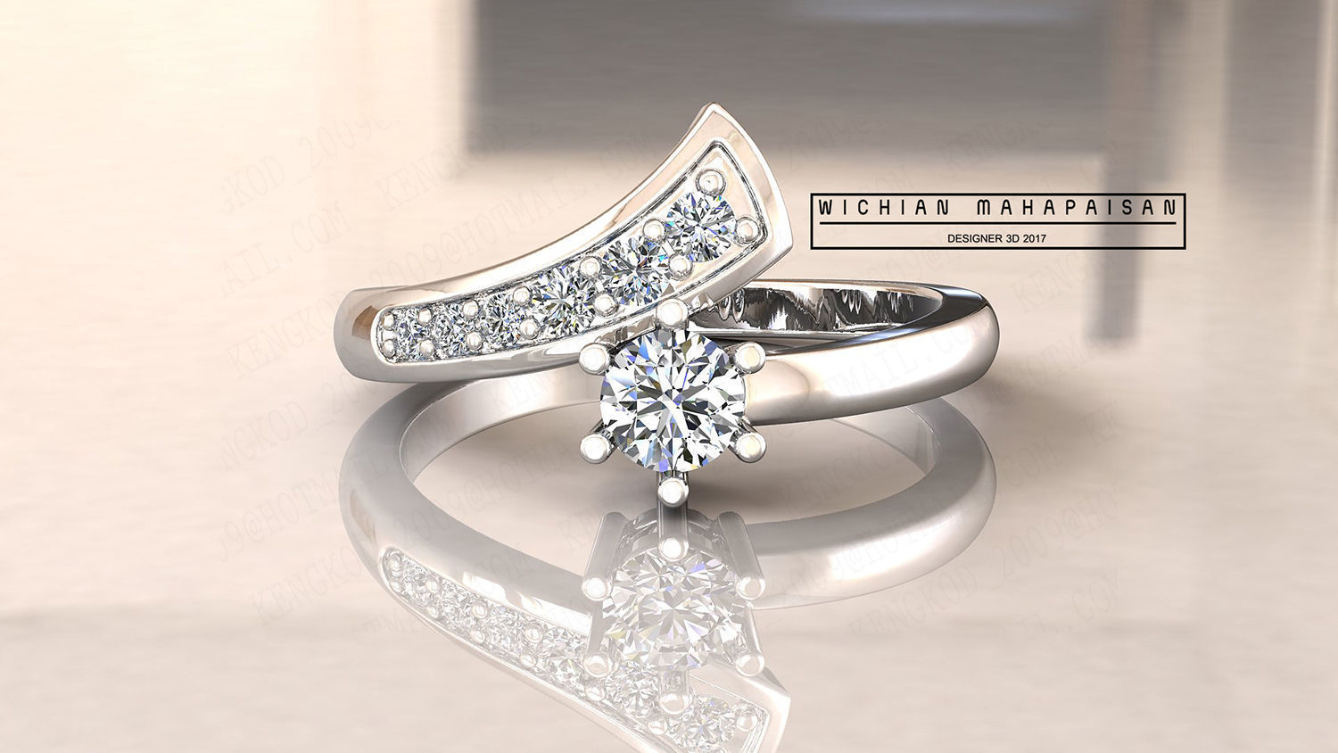 kengkod64v2 person diamond ring gold 3D print model_3