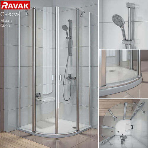 Semicircular shower enclosures Ravak Chrome 3D model