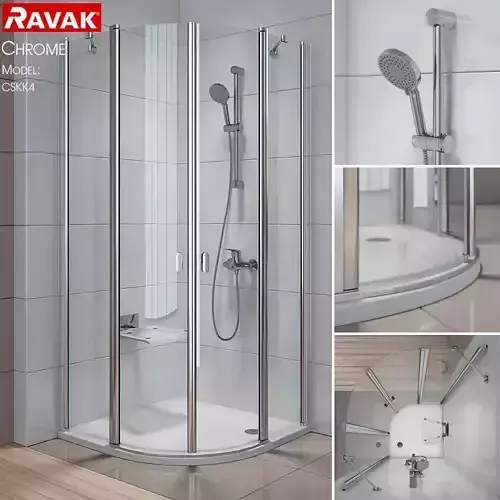 Semicircular shower enclosures Ravak Chrome