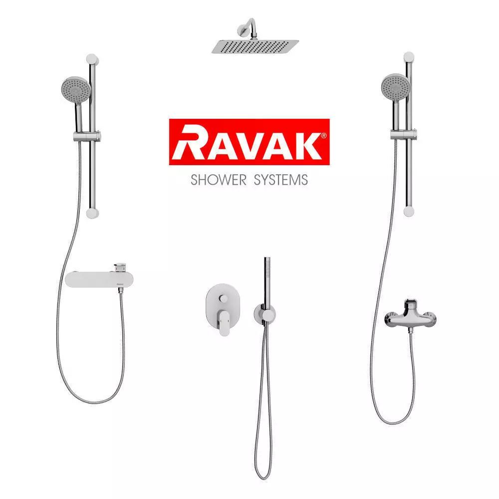 Bathroom mixer set Ravak - set 02 3D model_0