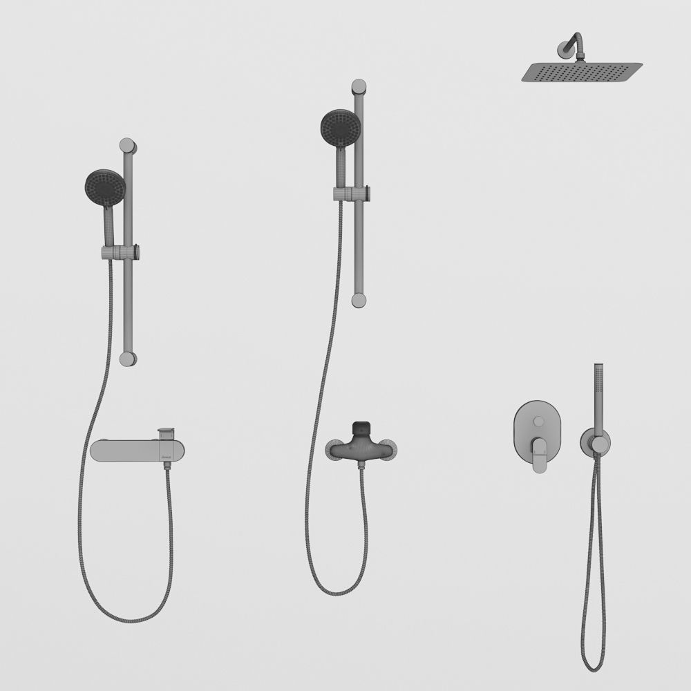 Bathroom mixer set Ravak - set 02 3D model_9