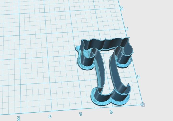 Vintage letter T cookie cutter 3D print model_1